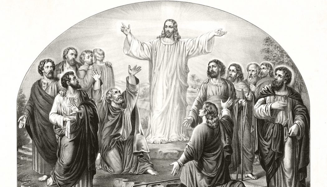 Drawing of Jesus appearing to disciples