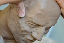 Moulding a clay head